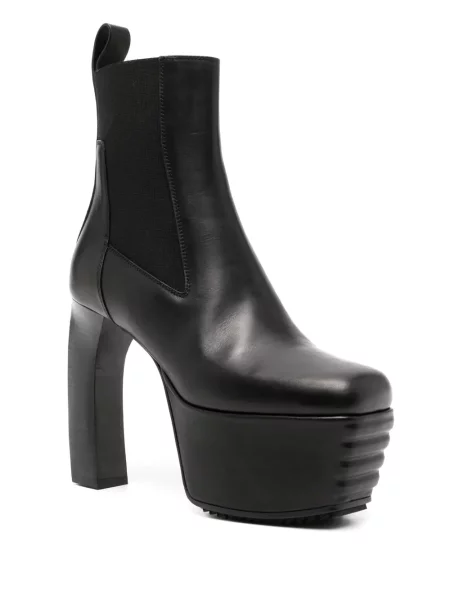 Iš natūralios odos auliniai batai Rick Owens su platforma juoda