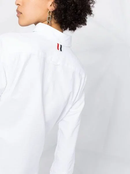 Oblekové košilové šaty Thom Browne bílé