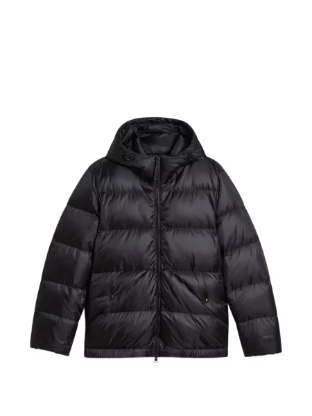 Geacă cu puf Woolrich cu glugă negru