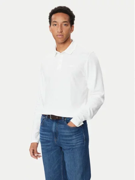 Calvin Klein Tricou polo Supima alb