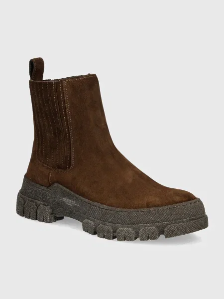 Weekend Max Mara botine din piele intoarsa GENEPI femei cu platforma maro