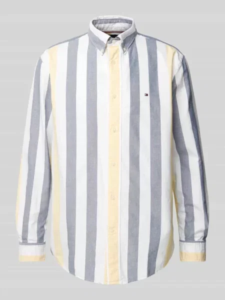 Tommy Hilfiger Koszula Oxford Relaxed Fit gelb biała