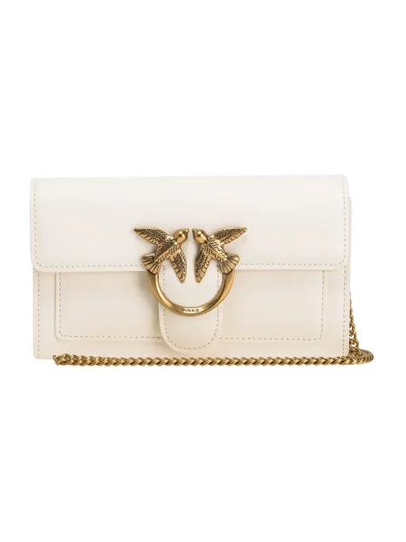 Torebka skórzana Pinko skórzana biała