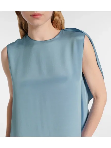 Rochie maxi Max Mara de mătase eleganta albastru
