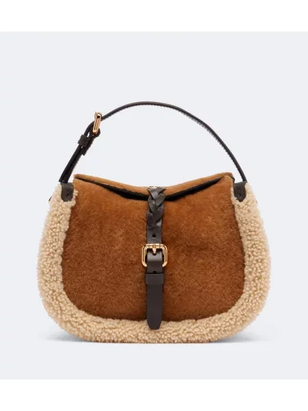Geantă shopper Etro din piele de oaie bej