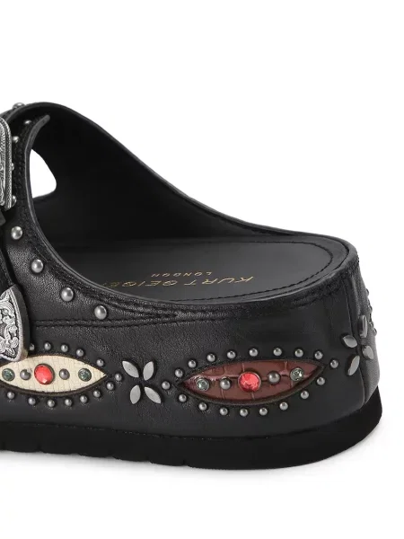 Кожаные шлепанцы Kurt Geiger London на платформе с пряжкой