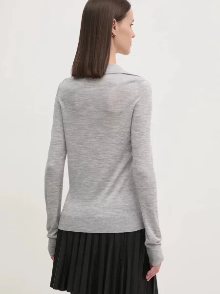 Svetr z vlněné směsi Calvin Klein dámský lehký šedá