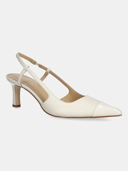 MICHAEL Michael Kors stilettos de piele Alora Toe Cap Mid Sling bej alb