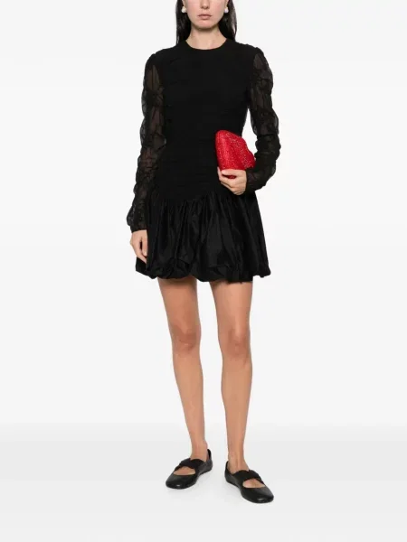 Rochie mini Stine Goya cu model floral de costum negru