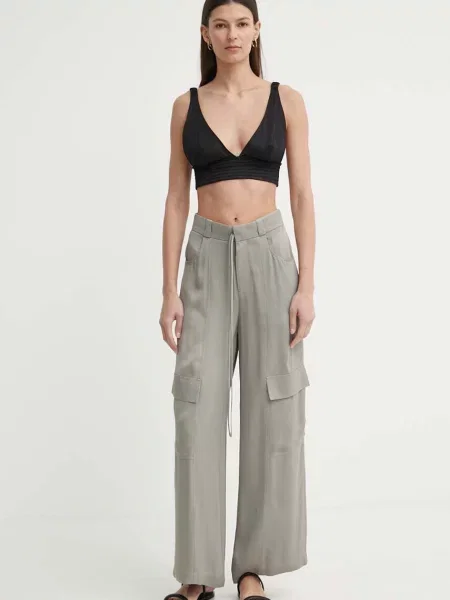 AERON spodnie OPAL szerokie high waist szary