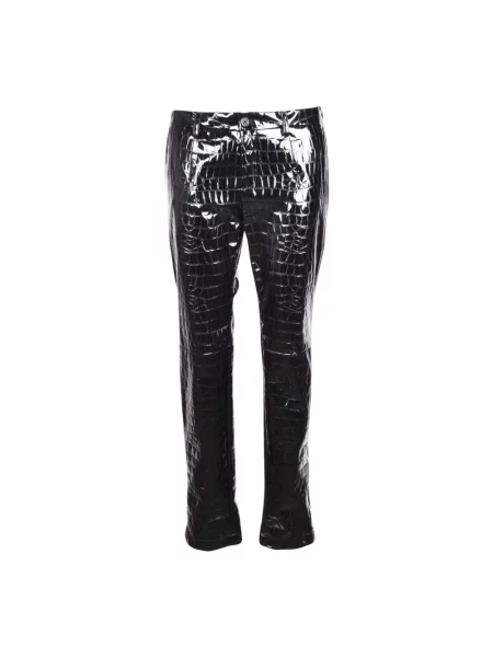 Lakierowane spodnie Dolce And Gabbana czarne