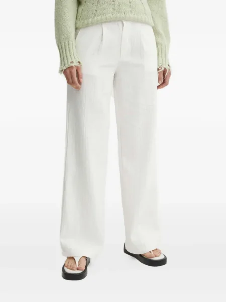 Pantaloni Résumé plisate alb