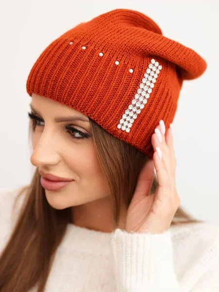 Căciulă Kesi cu strasuri portocaliu