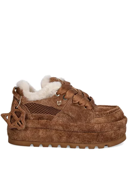 Sneakerși Naked Wolfe cu platformă maro