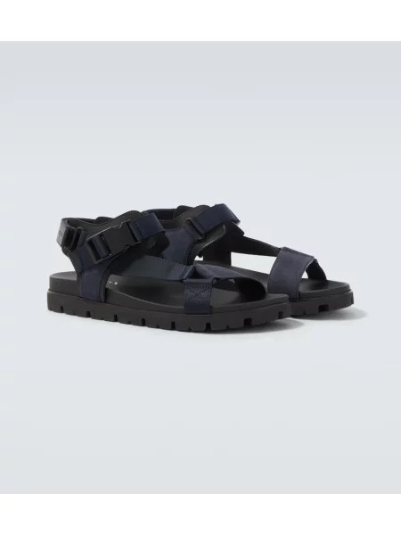 Sandale Prada din piele de căprioară albastru