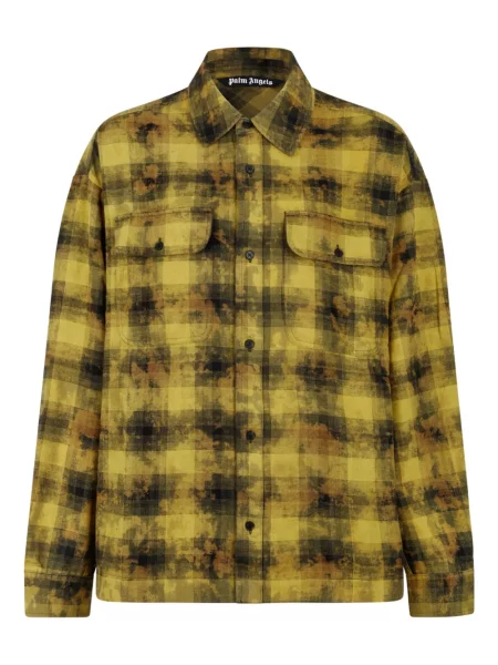 Kostkovaná košile Palm Angels žlutá