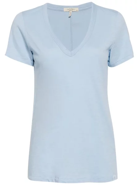 Tricou Rag & Bone cu decolteu în V albastru