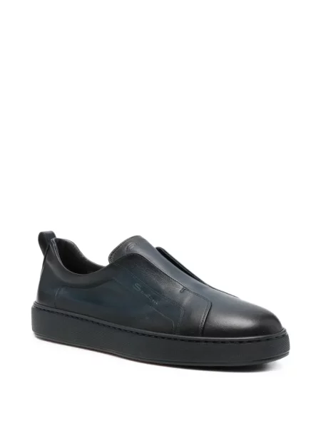 Chiloți Santoni din piele slip-on albastru