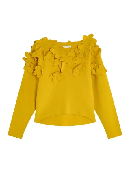 Sweter Liviana Conti wełniany żółty