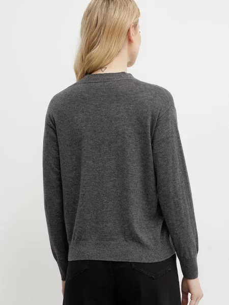 Шерстяной легкий кардиган Weekend Max Mara серый