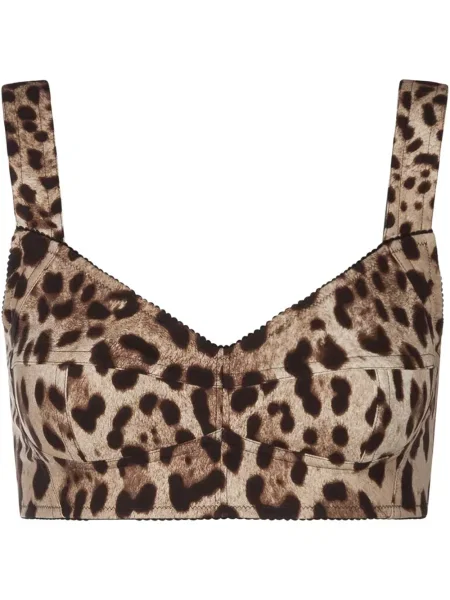 Sutien Dolce & Gabbana cu imagine cu model leopard maro