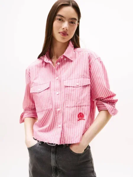 Tommy Jeans Cămașă | Cropped Fit roșu