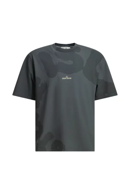 Тениска Stone Island с принт сиво