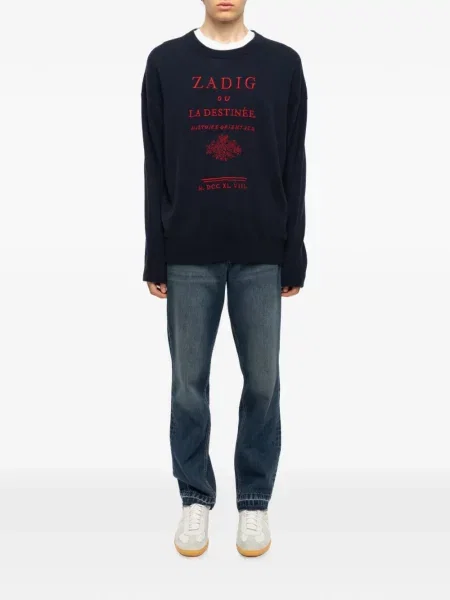 Pulover Zadig&voltaire cu decolteu rotund albastru