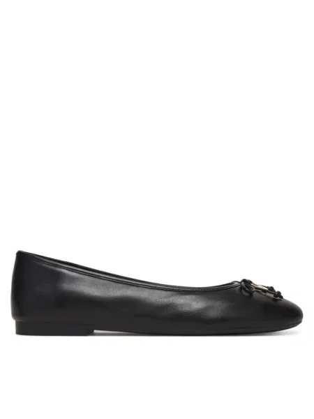Tommy Hilfiger baleriny skórzane HILFIGER SMOOTH LTHR BALLET czarny