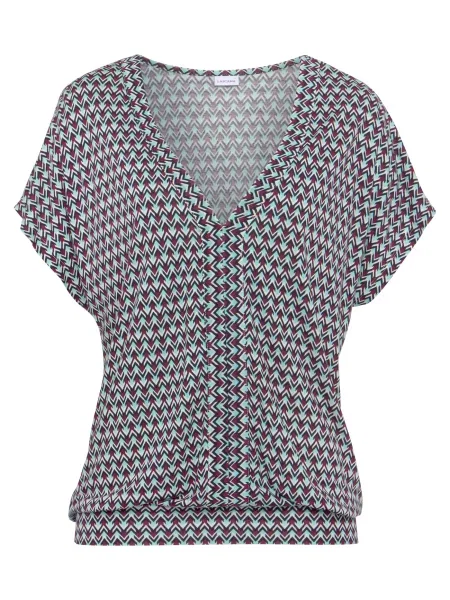 LASCANA Tricou maro închis / verde mentă / negru alb