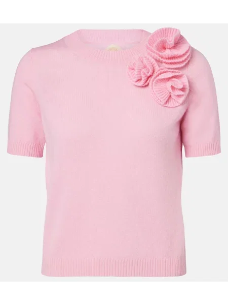 Pulover Jardin Des Orangers de lână cu model floral roz