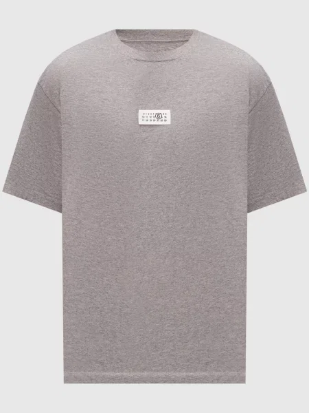 Меланжева футболка з нашивкою Maison Margiela Mm6 сіра