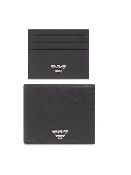 Zestaw portfel i etui na karty Emporio Armani czarny