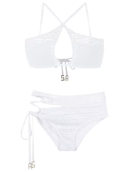 Bikini Amir Slama tricotate alb