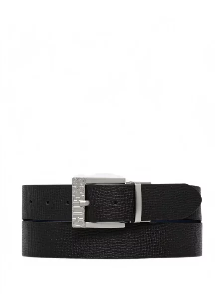 Reversibil curea Guess cu autograf negru