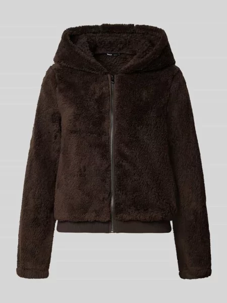 Kardigan rozpinany z futerka typu teddy z kapturem krój regular fit model NEWANNA' Only
