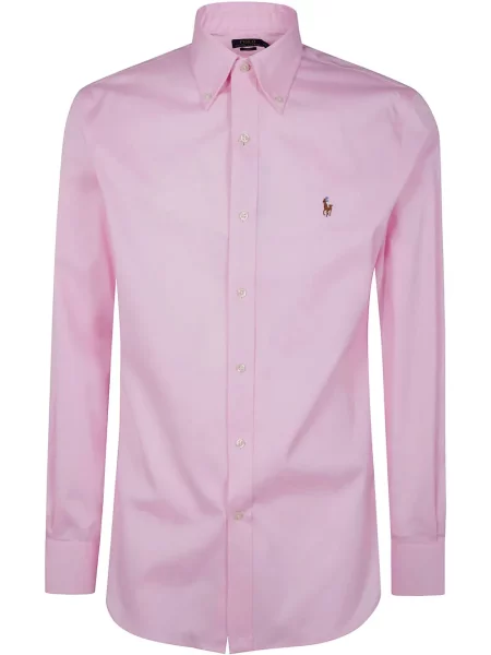 Haftowana koszula Polo Ralph Lauren w paski szara