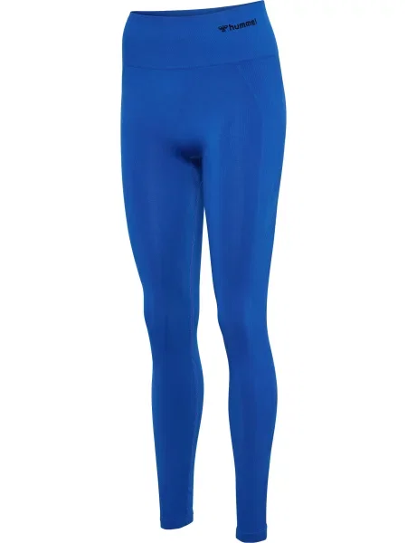 Legginsy bezszwowe z wysokim stanem Hummel Tif niebieskie