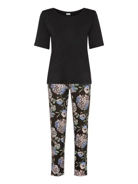 LASCANA Pijama albastru deschis / verde deschis / roz negru