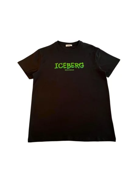Lniana koszulka Iceberg czarna