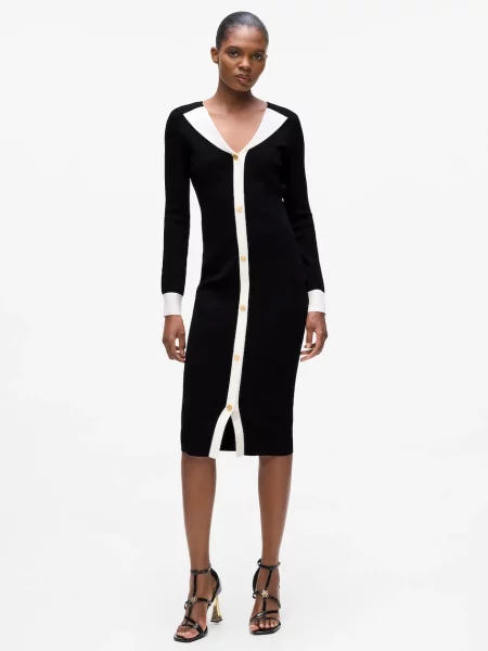 Karl Lagerfeld rochie midi mulată negru