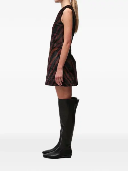 Rochie mini Simkhai din piele cu imagine cu model zebră maro