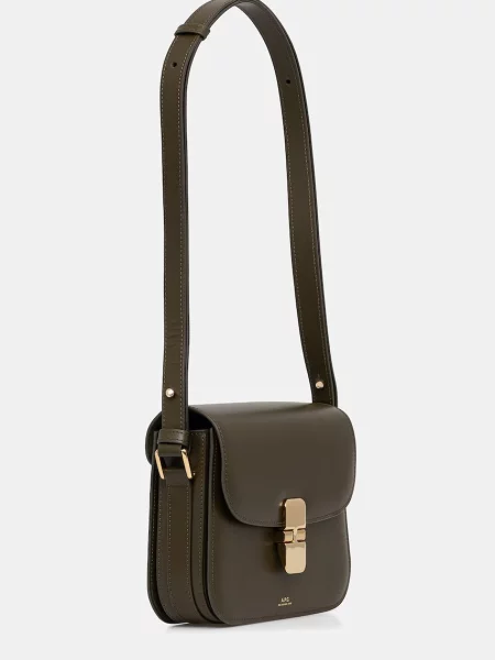 A.P.C. torebka skórzana Sac Grace Small zielona