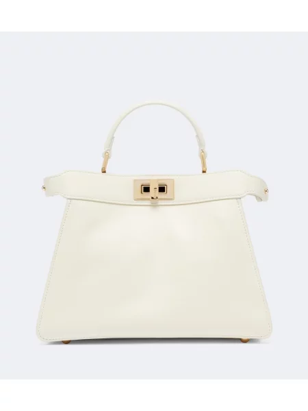 Top Fendi din piele alb