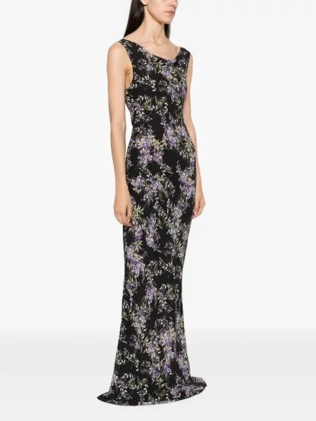 Rochie Norma Kamali cu model floral cu imagine negru