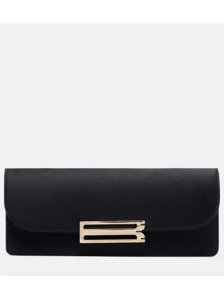 Geantă plic Victoria Beckham din satin negru