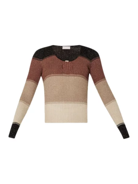 Sweter Liu Jo w paski z paskiem