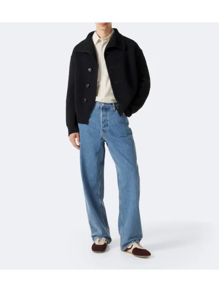 Cardigan Dries Van Noten de lână albastru