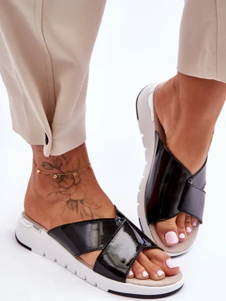 Маратонки S. Barski с нисък ток от лакирана кожа