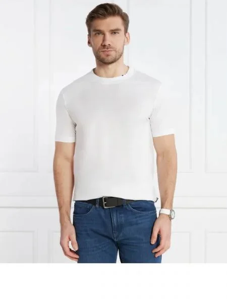 BOSS BLACK Tricou Tiburt alb